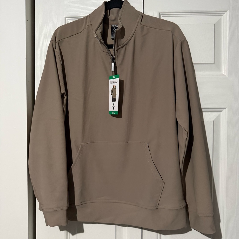 Skechers Stretch Ribbed Quarter Zip Pullover with Kangaroo Pocket, Women’s Sz XL